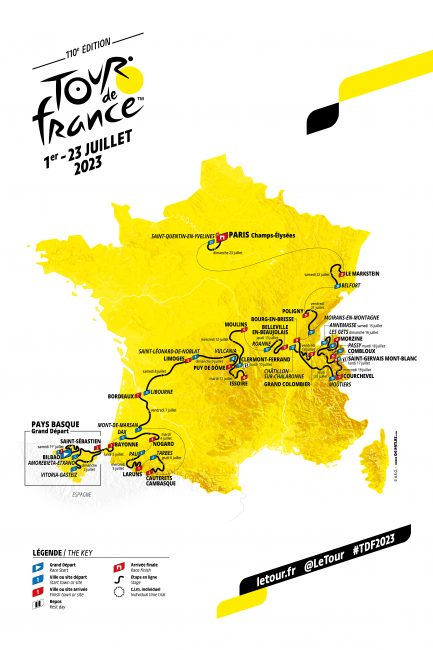 tour de france 2023 route with dates